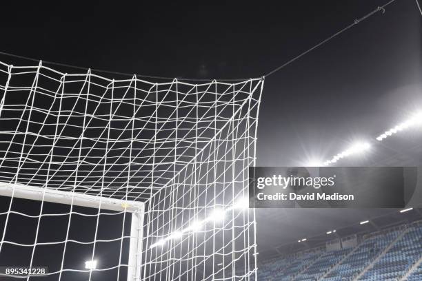 Detail view of the goal net and stadium lights during an international friendly match between the United States Women's National Team and Canada on...