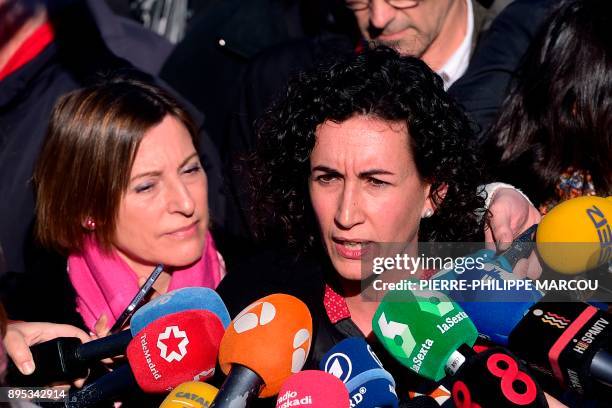 'Esquerra Republicana de Catalunya' - ERC candidate for the upcoming Catalan regional election, Marta Rovira and former president of the Catalan...