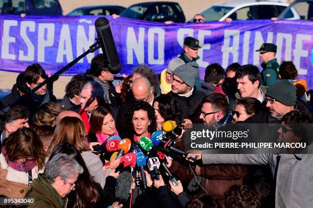 'Esquerra Republicana de Catalunya' - ERC candidate for the upcoming Catalan regional election, Marta Rovira and former president of the Catalan...