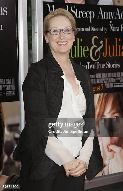 Actress Meryl Streep attends the "Julie & Julia" premiere at the Ziegfeld Theatre on July 30, 2009 in New York City.