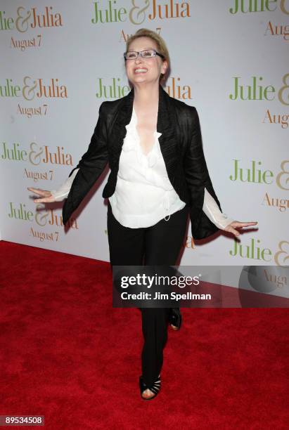 Actress Meryl Streep attends the "Julie & Julia" premiere at the Ziegfeld Theatre on July 30, 2009 in New York City.