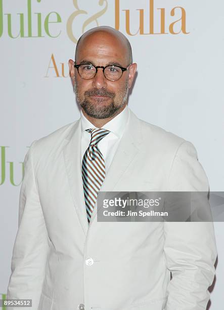 Actor Stanley Tucci attends the "Julie & Julia" premiere at the Ziegfeld Theatre on July 30, 2009 in New York City.