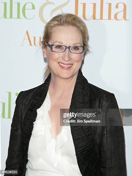 Actress Meryl Streep attends the "Julie & Julia" premiere at the Ziegfeld Theatre on July 30, 2009 in New York City.