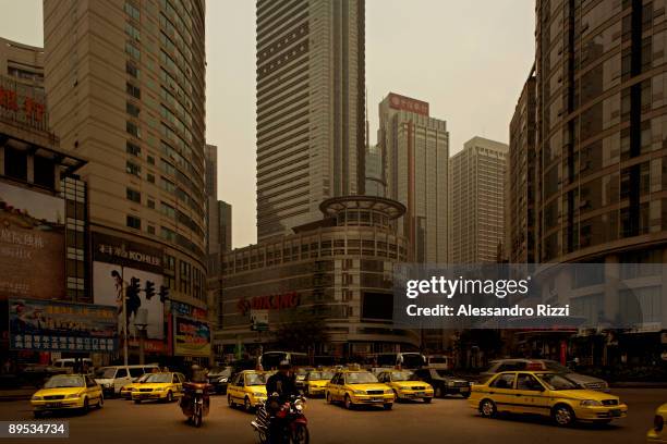 Traffic jam in Jiefangbei district of Chongqing. The city of Chongqing is one of the fastest-growing urban centres on the planet. It is changing...