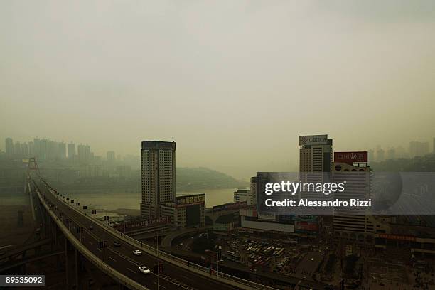 The view of the Huanghuayuan bridge, in Chongqing. The city of Chongqing is one of the fastest-growing urban centres on the planet. It is changing...