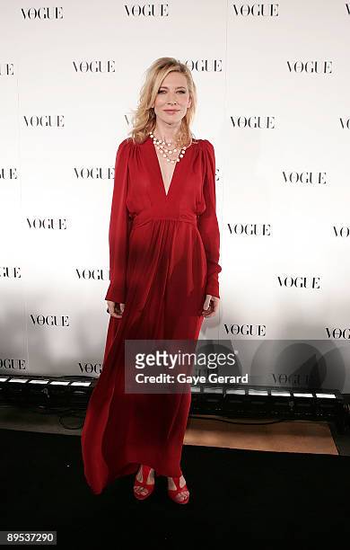 Cate Blanchett arrives for Vogue Australia's 50th Anniversary Party at Fox Studios on July 31, 2009 in Sydney, Australia.