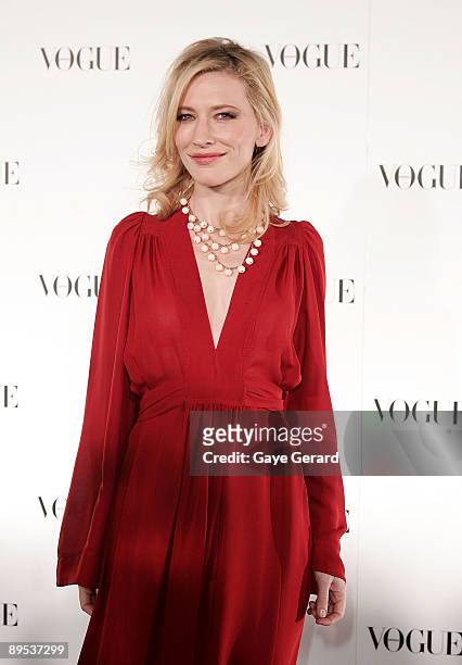 Cate Blanchett arrives for Vogue Australia's 50th Anniversary Party at Fox Studios on July 31, 2009 in Sydney, Australia.