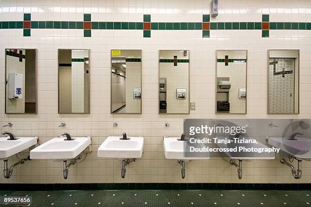 interior of washroom - toilettes photos et images de collection
