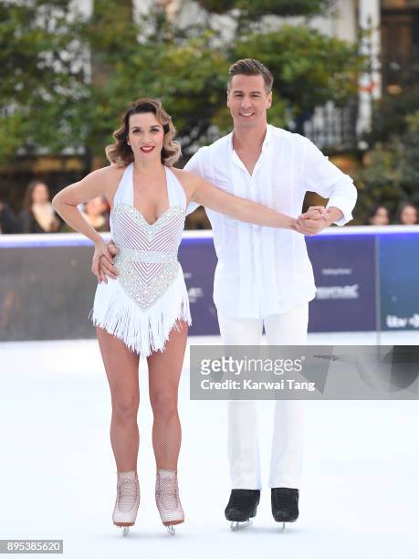 Candice Brown and Matt Evers attend the Dancing On Ice 2018 photocall held at Natural History Museum Ice Rink on December 19, 2017 in London, England.