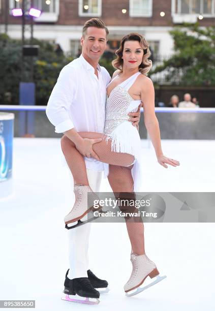 Candice Brown and Matt Evers attend the Dancing On Ice 2018 photocall held at Natural History Museum Ice Rink on December 19, 2017 in London, England.