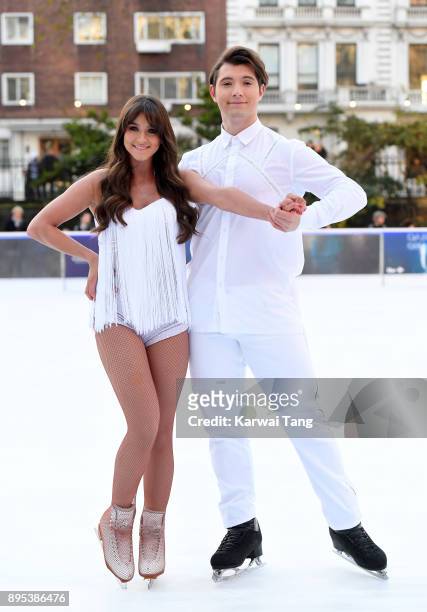 Brooke Vincent and Matej Silecky attend the Dancing On Ice 2018 photocall held at Natural History Museum Ice Rink on December 19, 2017 in London,...