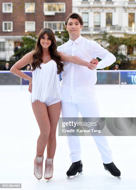 Brooke Vincent and Matej Silecky attend the Dancing On Ice 2018 photocall held at Natural History Museum Ice Rink on December 19, 2017 in London,...