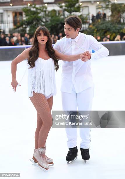 Brooke Vincent and Matej Silecky attend the Dancing On Ice 2018 photocall held at Natural History Museum Ice Rink on December 19, 2017 in London,...