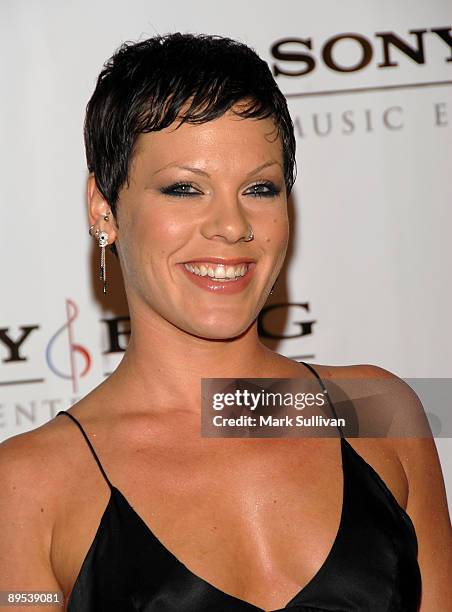 Singer Pink arrives at the Sony/BMG Grammy After Party held on February 10, 2008 at the Beverly Hills Hotel in Beverly Hills, California.