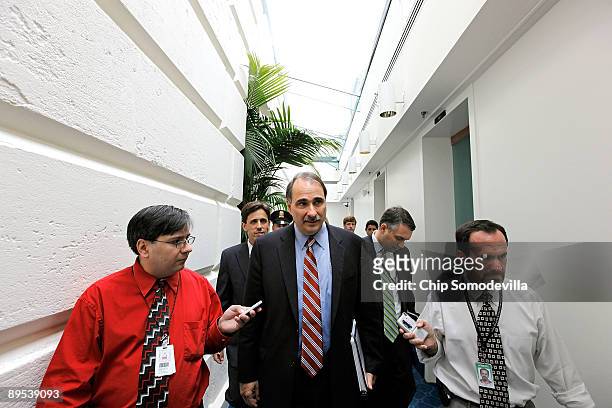 Obama administration Senior Advisor David Axelrod talks with reporters after meeting with the House Democratic caucus at the U.S. Capitol July 31,...