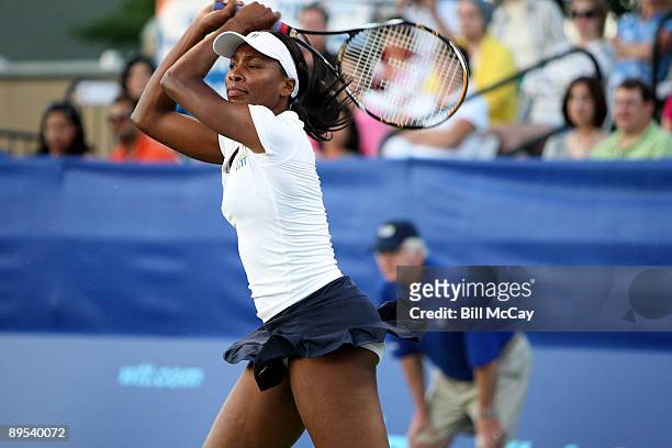 Philadelphia Freedoms' Tennis Star Venus Williams attends a WTT match against the Washington Kastles at the King of Prussia Mall July 8, 2009 in King...