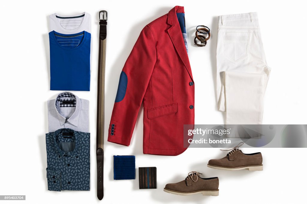Mannen kleding geïsoleerd op witte achtergrond