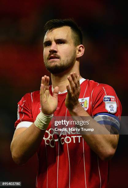 Bailey Wright, Captain of Bristol City during the Sky Bet Championship match between Bristol City and Nottingham Forest at Ashton Gate on December...