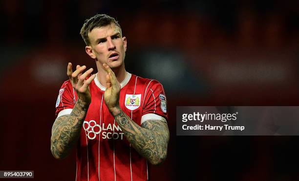 Aden Flint of Bristol City during the Sky Bet Championship match between Bristol City and Nottingham Forest at Ashton Gate on December 16, 2017 in...