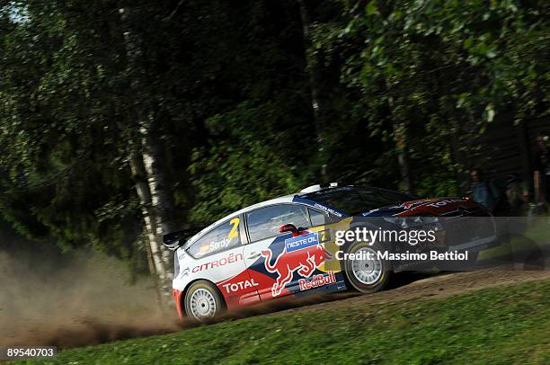 Daniel Sordo of Spain and Marc Marti of Spain compete in their Citroen C4 Total during Leg 1 of the WRC Neste Oil Rally of Finland on July 31, 2009...