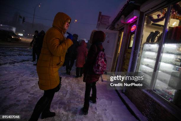 Heavy snowfall covers Kyiv, Ukraine, Dec. 19, 2017