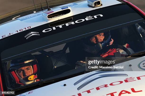 Sebastien Ogier of France and Julien Ingrassia of France compete in their Citroen C4 Junior Team during Leg 1 of the WRC Neste Oil Rally of Finland...