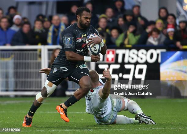 Alivereti Raka of Clermont during the European Rugby Champions Cup match between ASM Clermont Auvergne and Saracens at Stade Marcel Michelin on...