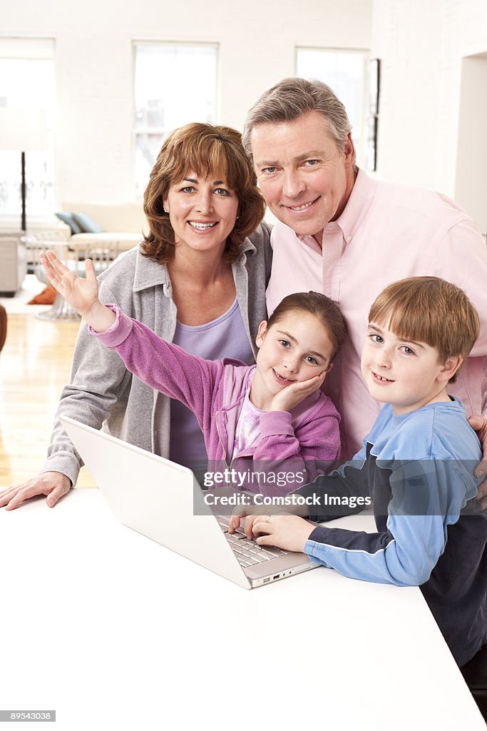 Family on the computer