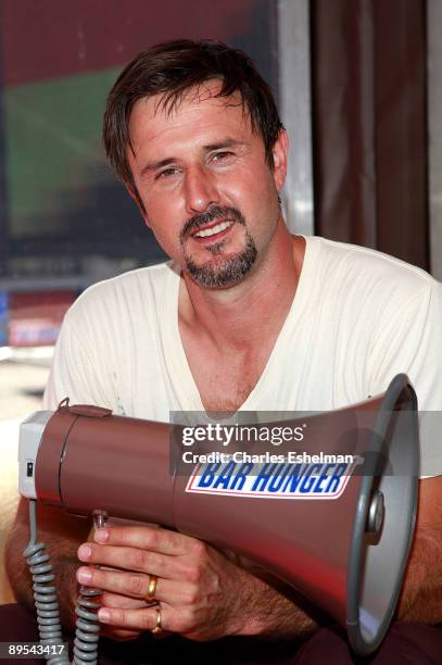 Actor David Arquette launches the Snickers "Bar Hunger" Campaign atop Madison Square Garden on July 14, 2009 in New York City.