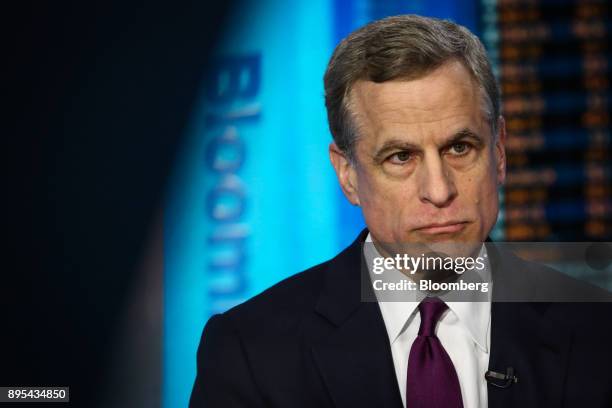 Robert Kaplan, president and chief executive officer of the Federal Reserve Bank of Dallas, listens during a Bloomberg Television interview in New...