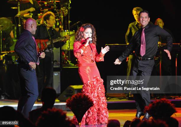 Gloria Estefan performs at the 61st Monaco Red Cross Ball at the Monte Carlo Sporting Club on July 31, 2009 in Monte Carlo, Monaco.