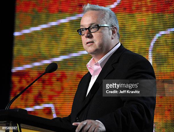President of TV Land Larry Jones speaks during the MTV Networks portion of the 2009 Summer Television Critics Association Press Tour at the Langham...