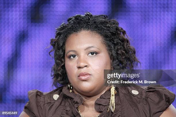 Quiana Moore of the television show 'My Fair Wedding' speaks during the WE TV Cable portion of the 2009 Summer Television Critics Association Press...