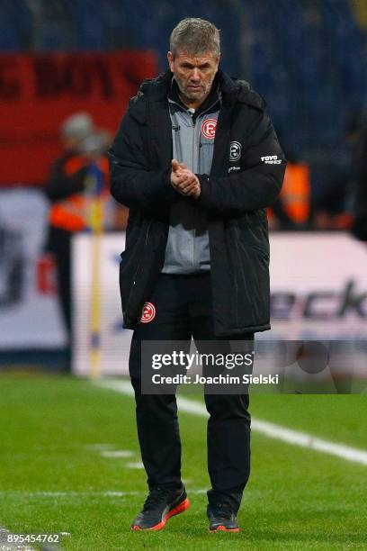 Coach Friedhelm Funkel of Duesseldorf during the Second Bundesliga match between Eintracht Braunschweig and Fortuna Duesseldorf at Eintracht Stadion...