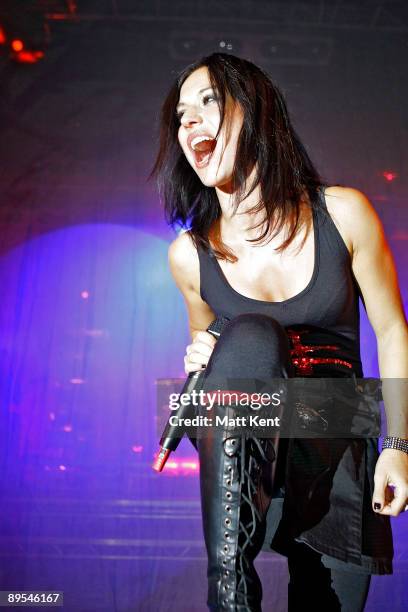 Christina Scabbia of Lacuna Coil performs on stage as part of Kerrang! Week Of Rock at The Forum on July 31, 2009 in London, England.