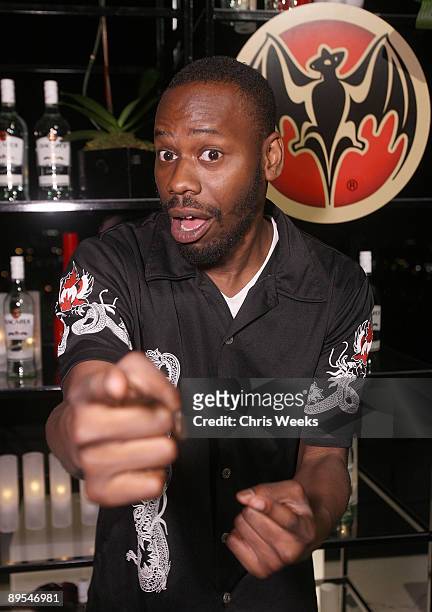 Actor Malcolm Barrett attends a single release party for Boomkat hosted by Bacardi at a private residence on July 22, 2009 in Beverly Hills,...