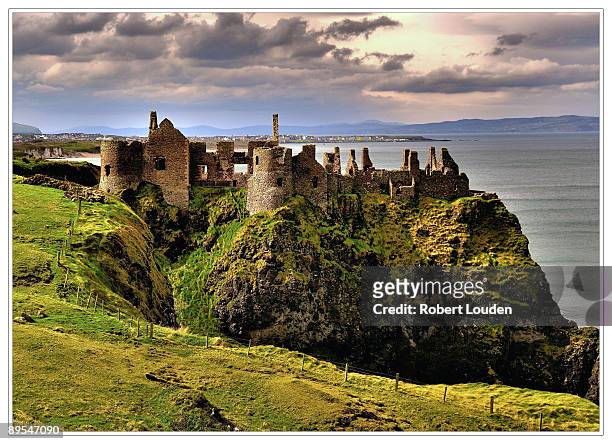 dunluce castle - castle in uk stock pictures, royalty-free photos & images