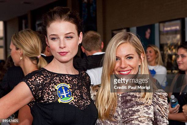 Actresses Rachel Nichols and Sienna Miller attend a special screening of "G.I. Joe: The Rise of Cobra" at Andrews Air Force Base on July 31, 2009 in...