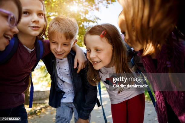 happy kids having fun at the park - children only stock pictures, royalty-free photos & images