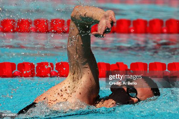 Ryan Cochrane of Canada competes in the Men's 1500m Freestyle Heats during the 13th FINA World Championships at the Stadio del Nuoto on August 1,...