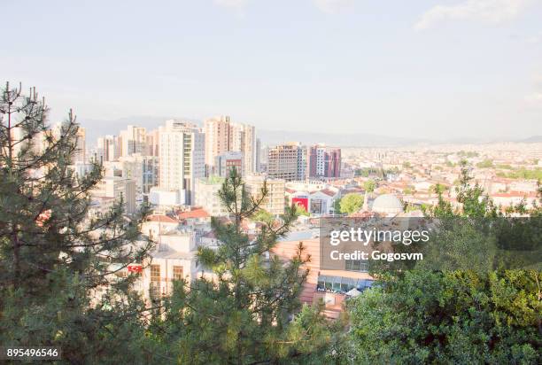 allmän översikt över bursa city från tophane - cami parker bildbanksfoton och bilder