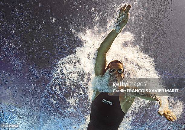 This underwater image shows Ryan Cochrane during the men's 1500m freestyle qualifications on August 1, 2009 at the FINA World Swimming Championships...