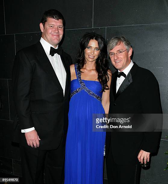 James Packer, wife Erica Packer and Steven Lowy arrive for the Victor Chang Cardiac Research Institute Heart to Heart Ball at the Parkside Ballroom...