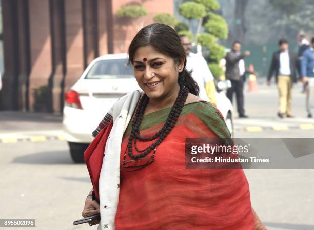 Rupa Ganguli at Parliament House on December 19, 2017 in New Delhi, India.