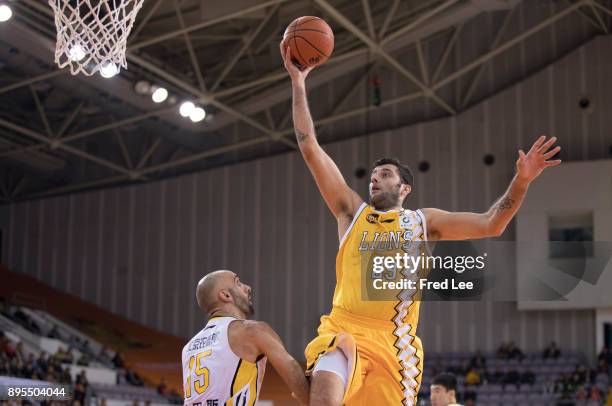 Ioannis Bourousis of Guang Sha in action during the 2017/2018 CBA League match between Beijing Begcl and Guang Sha at Beijing Olympic Sports Center...