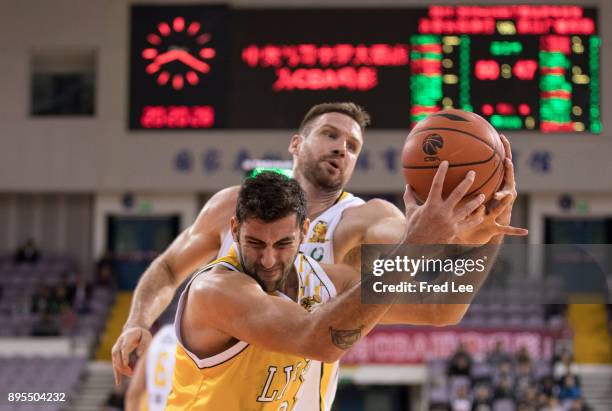 Ioannis Bourousis of Guang Sha in action during the 2017/2018 CBA League match between Beijing Begcl and Guang Sha at Beijing Olympic Sports Center...