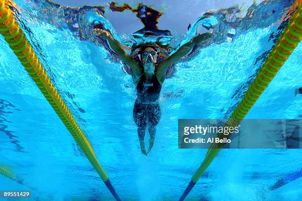 Yuliya Efimova of Russia competes in the Women's 50m Breaststroke Heats during the 13th FINA World Championships at the Stadio del Nuoto on August 1,...