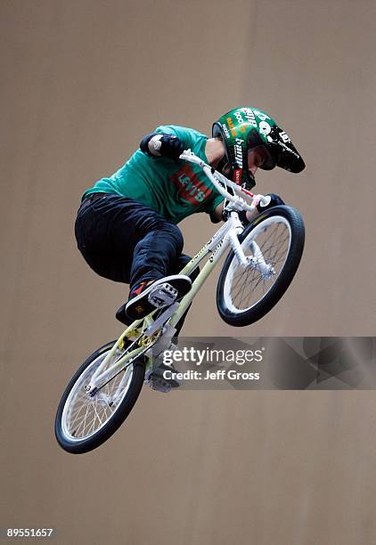 Anthony Napolitan competes in the BMX Freestyle Big Air Final during X Games 15 at Staples Center on July 31, 2009 in Los Angeles, California.