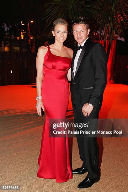 Charlene Wittstock and Gareth Wittstock attend the 61st Monaco Red Cross Ball at the Monte-Carlo Sporting Club on July 31, 2009 in Monte Carlo,...