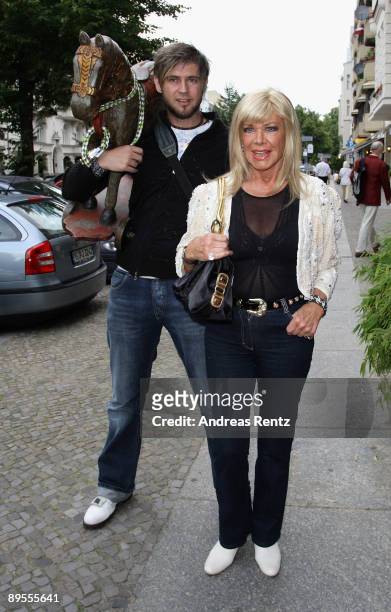 Actress Ingrid van Bergen and friend arrive for the 65th birthday party of Udo Walz at Hotel Q on August 1, 2009 in Berlin, Germany.